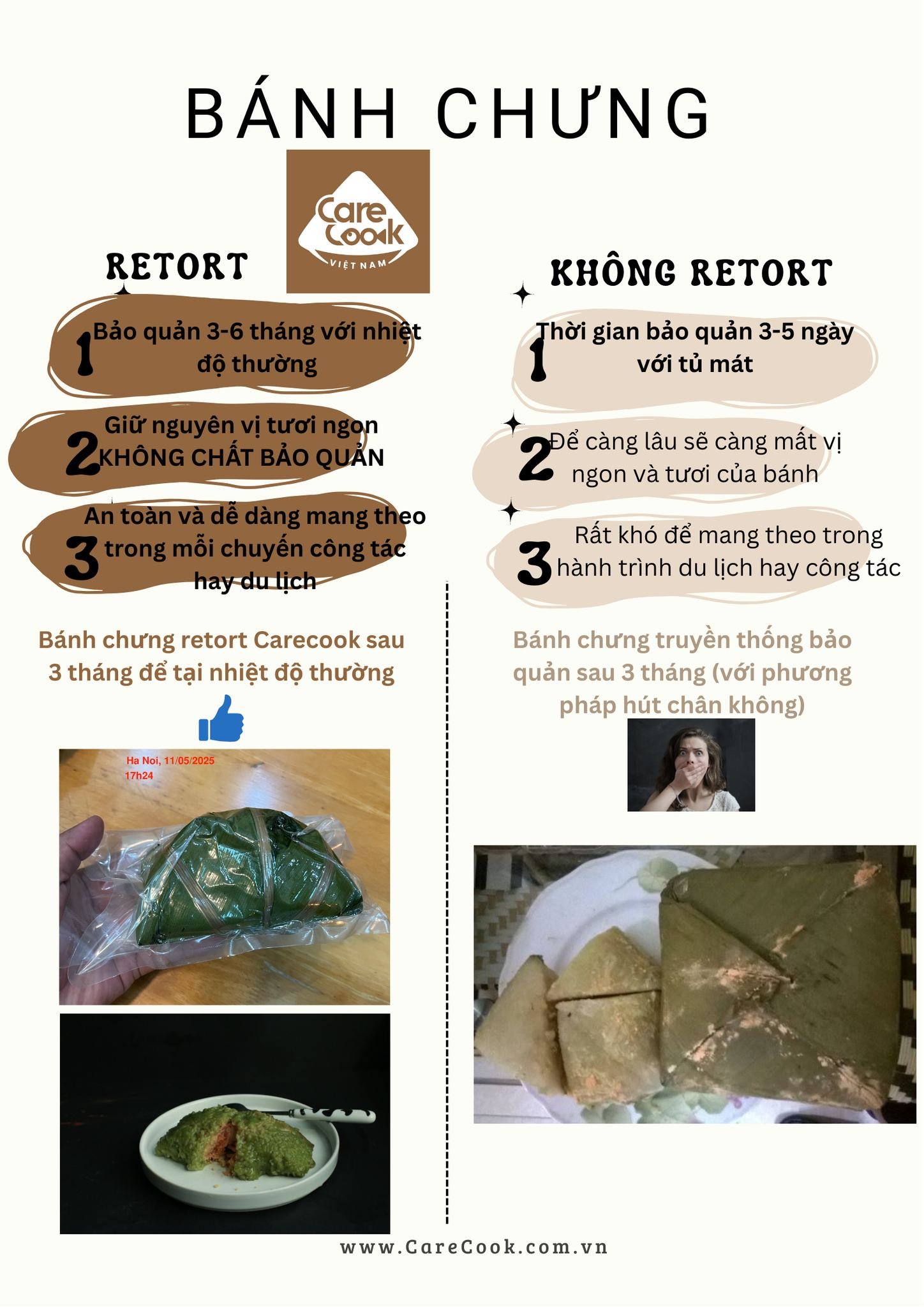 So sanh viec bao quan banh chung bang cong nghe retort carecook viet nam